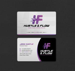 Business Card Design by INDIAN_Ashok for Hustle and Flow Personal Training | Design: #27514376