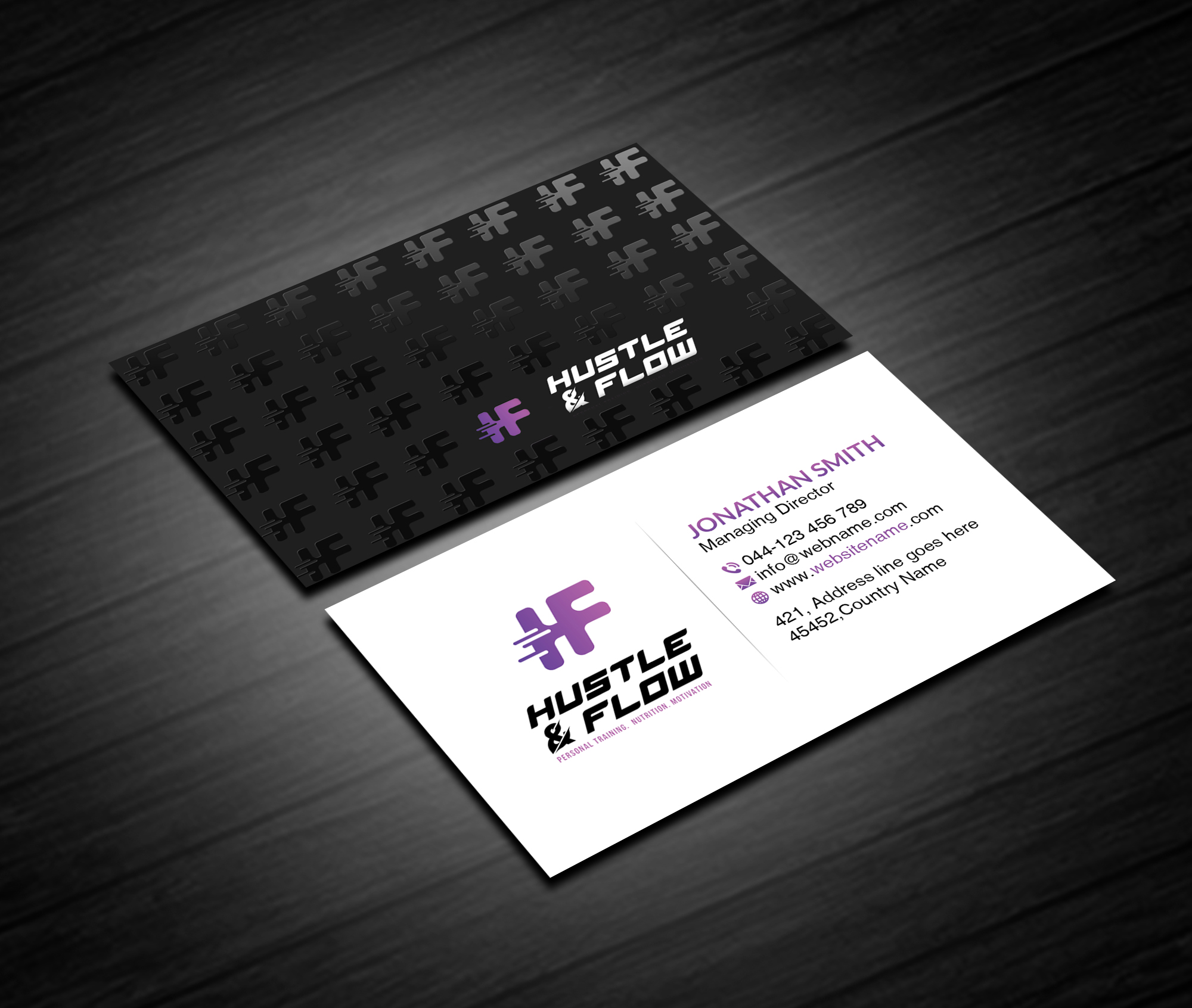 Business Card Design by Creations Box 2015 for Hustle and Flow Personal Training | Design #27517675