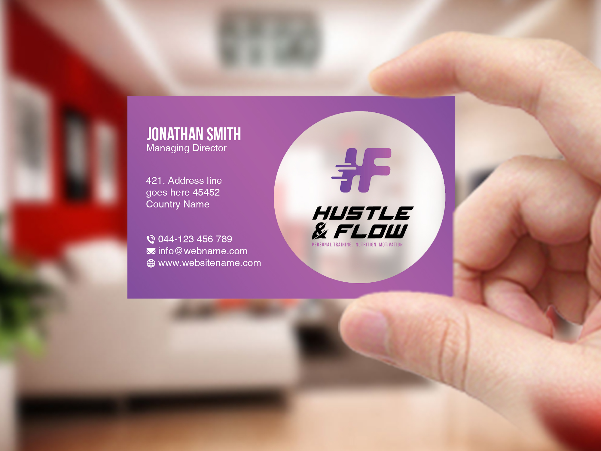Diseño de Tarjeta de Presentación por Creations Box 2015 para Hustle and Flow Personal Training | Diseño #27517679