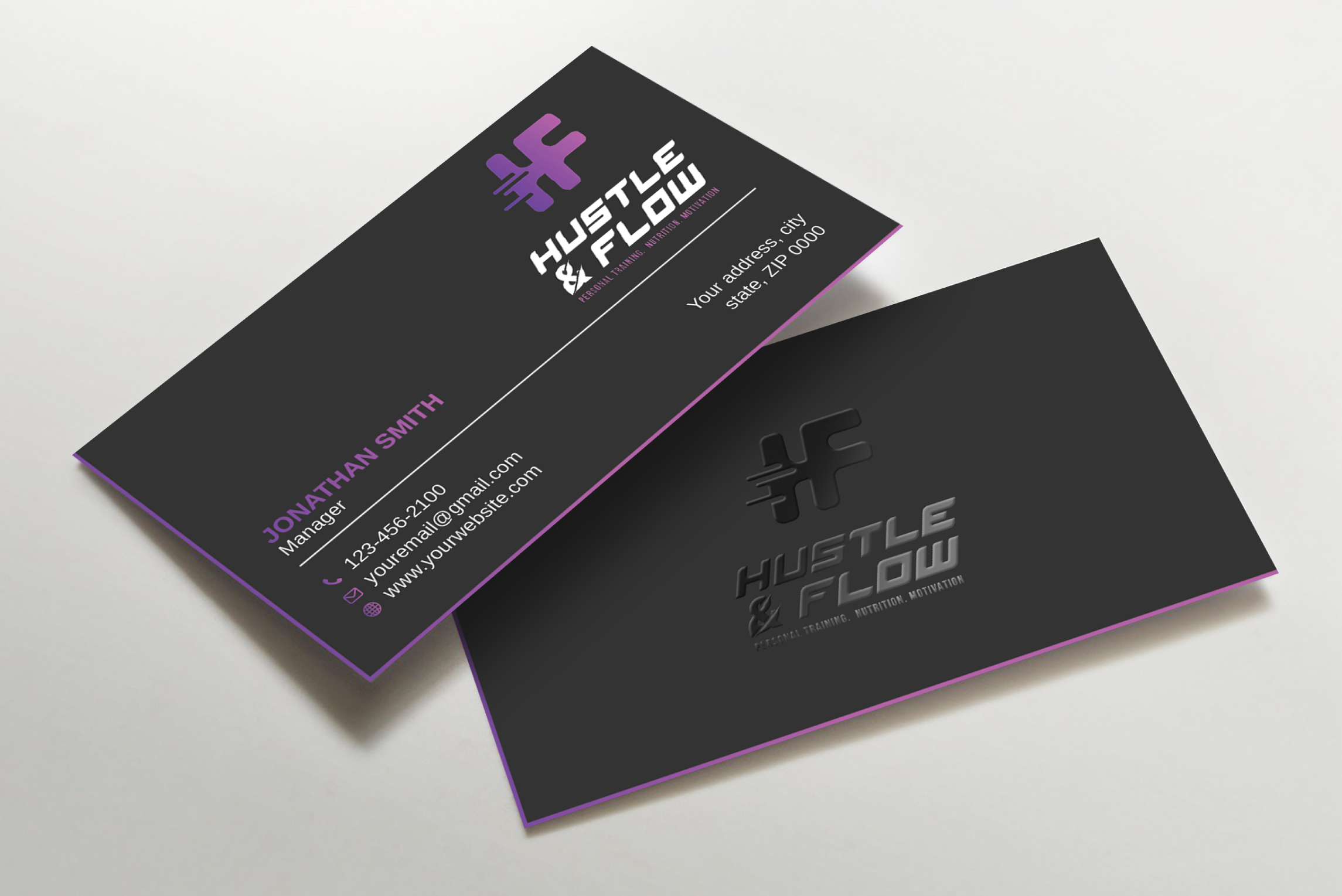 Business Card Design by Imagine design000 for Hustle and Flow Personal Training | Design #27511185