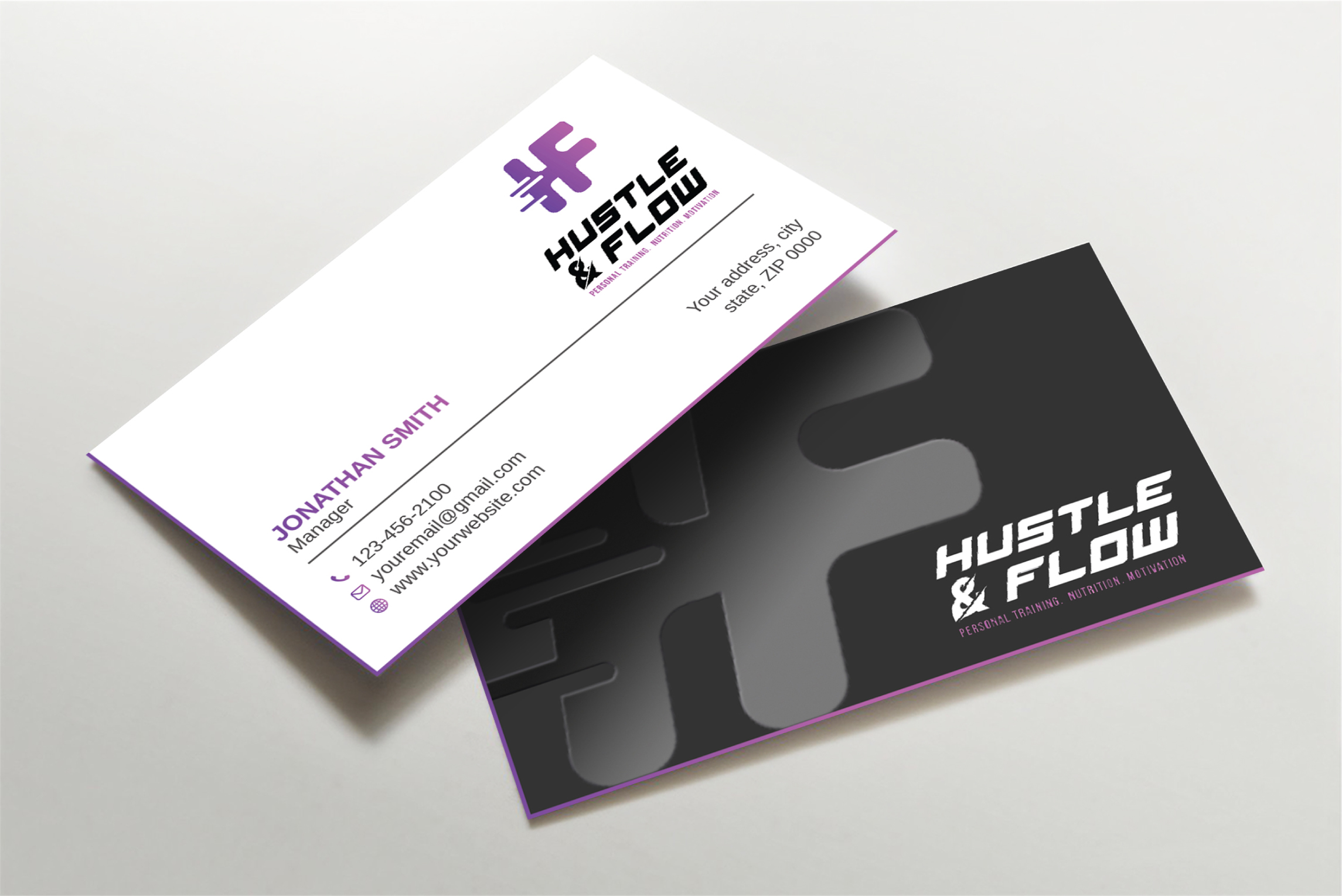 Business Card Design by Imagine design000 for Hustle and Flow Personal Training | Design #27511254