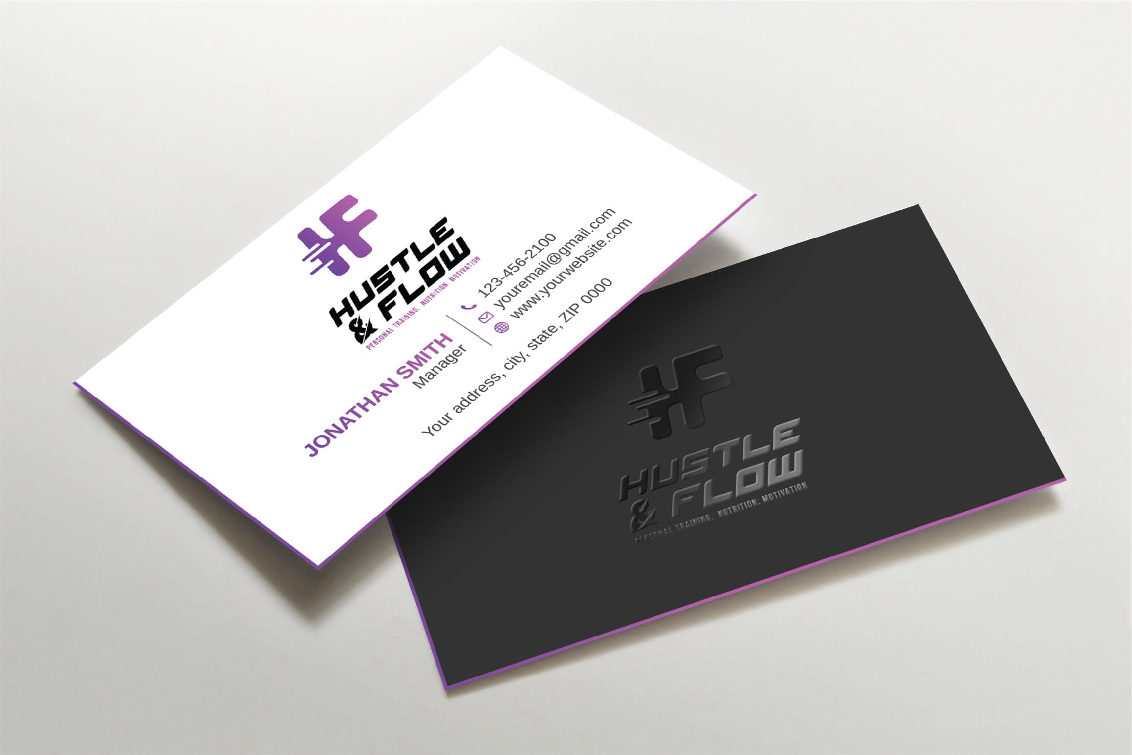 Business Card Design by Imagine design000 for Hustle and Flow Personal Training | Design #27511262