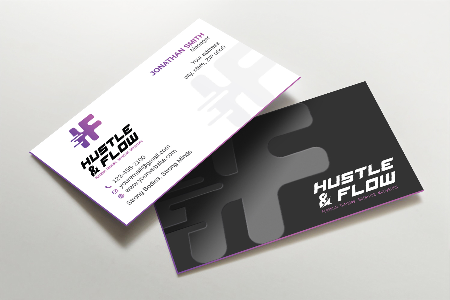 Business Card Design by Imagine design000 for Hustle and Flow Personal Training | Design #27515796