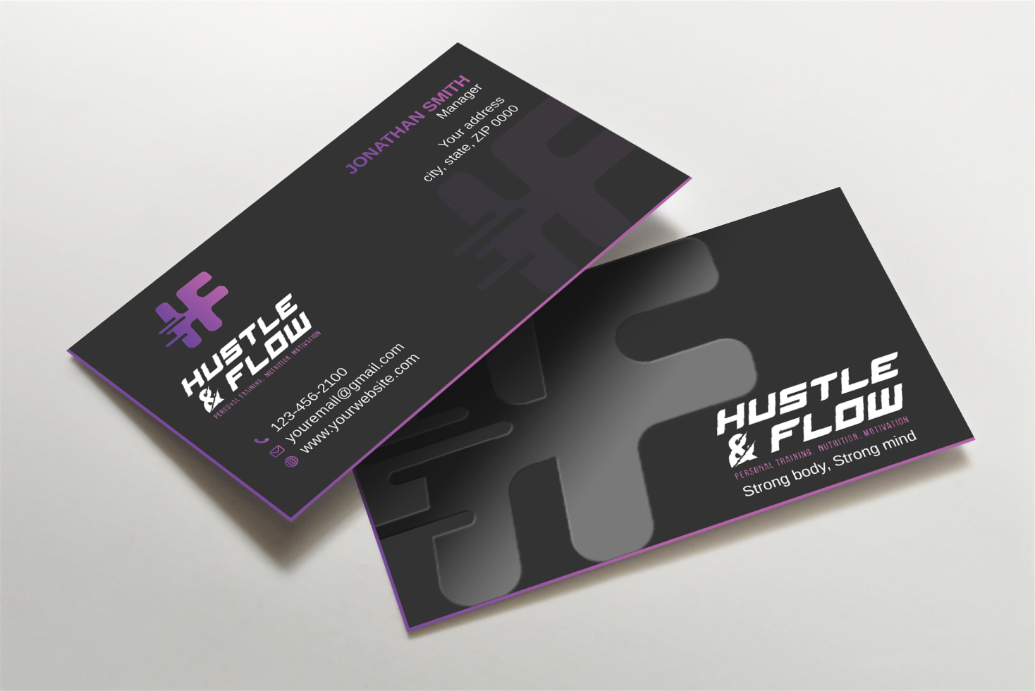 Business Card Design by Imagine design000 for Hustle and Flow Personal Training | Design #27518001