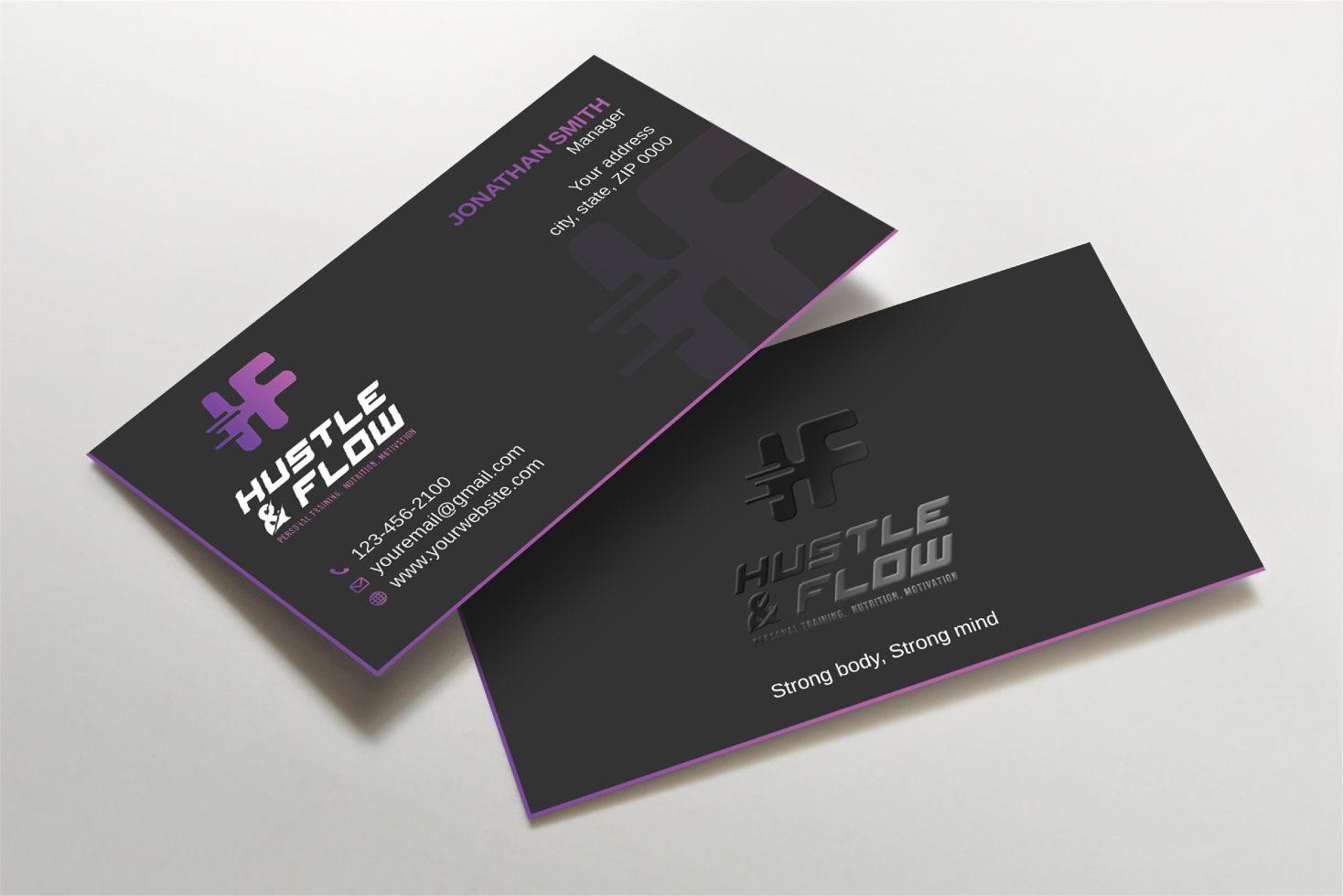 Business Card Design by Imagine design000 for Hustle and Flow Personal Training | Design #27518003