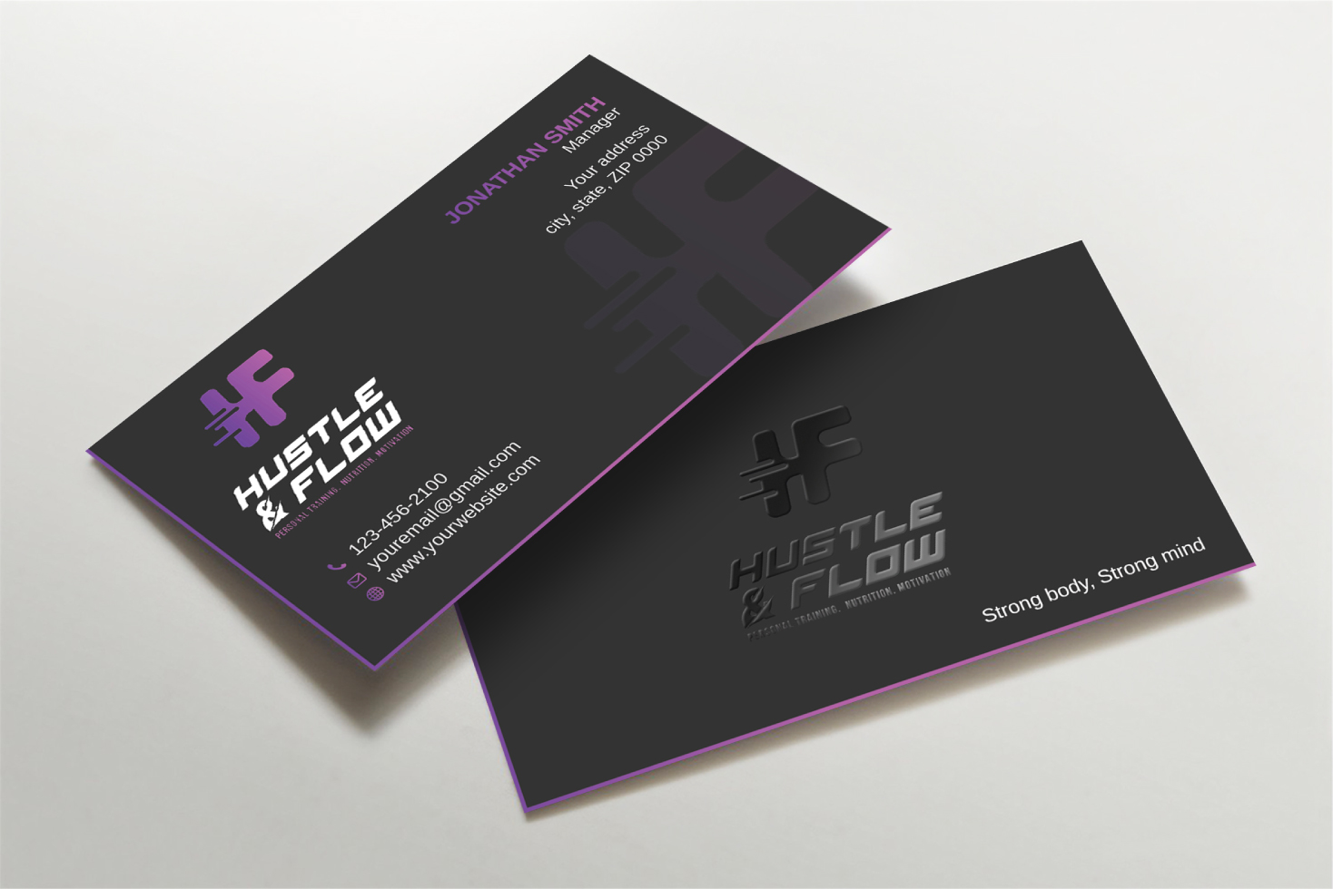 Business Card Design by Imagine design000 for Hustle and Flow Personal Training | Design #27518009