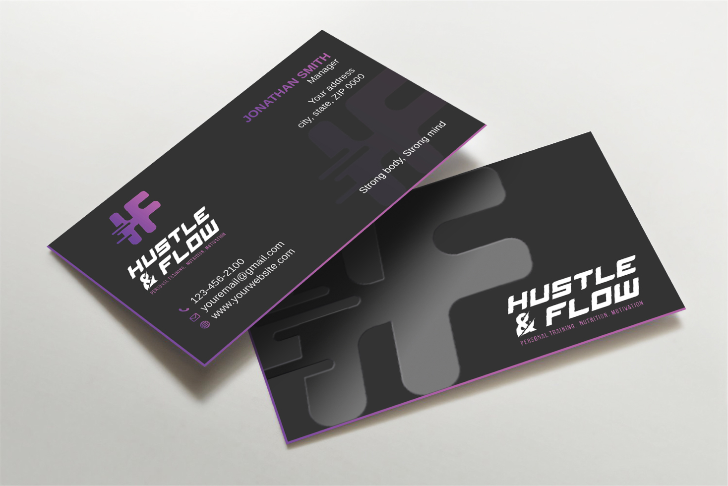 Business Card Design by Imagine design000 for Hustle and Flow Personal Training | Design #27518015