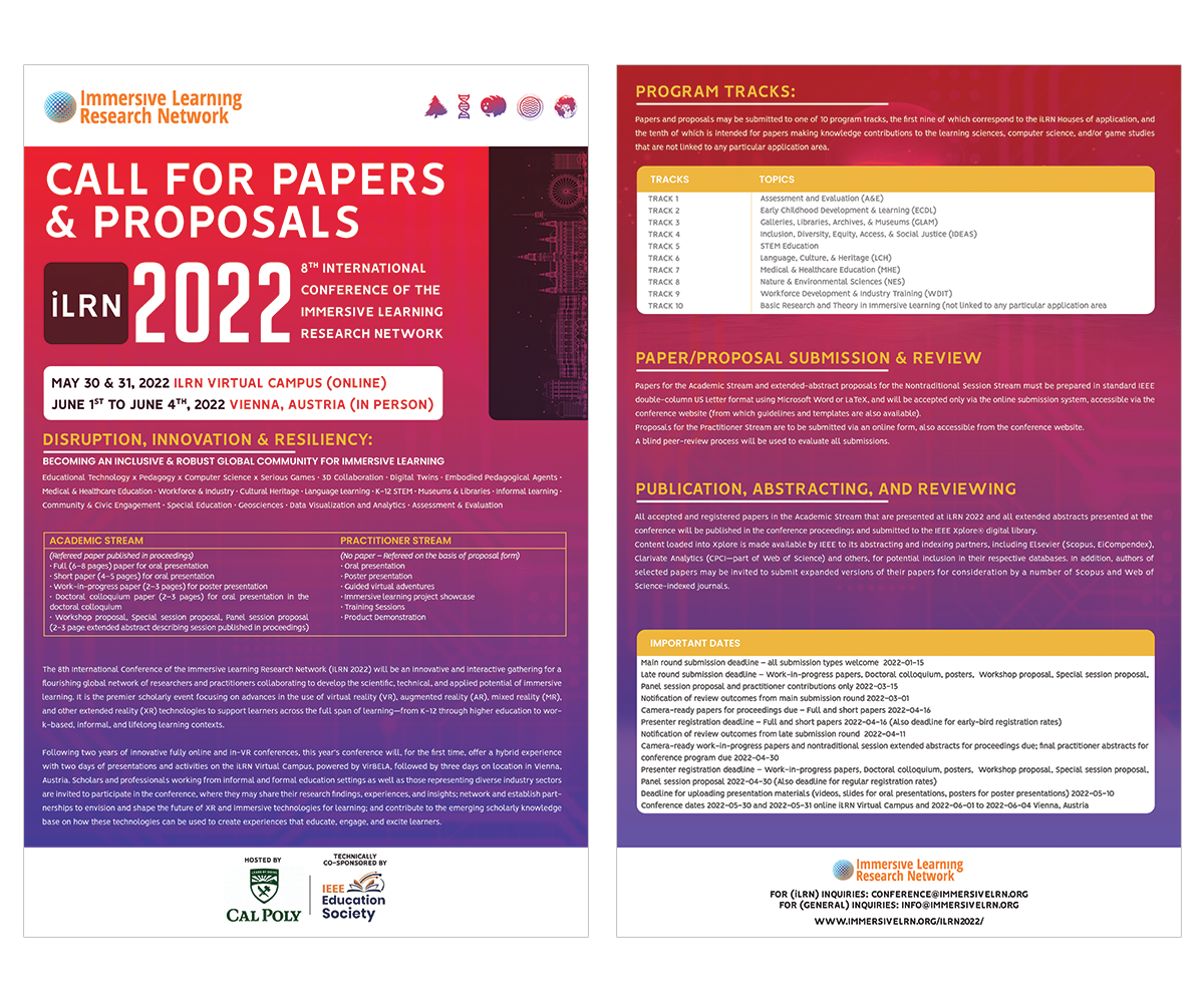 Flyer Design by designmine for Immersive Learning Research Network | Design #27522146