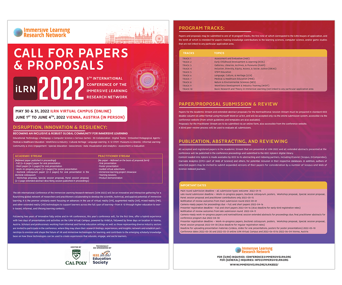 Flyer Design by designmine for Immersive Learning Research Network | Design #27548194