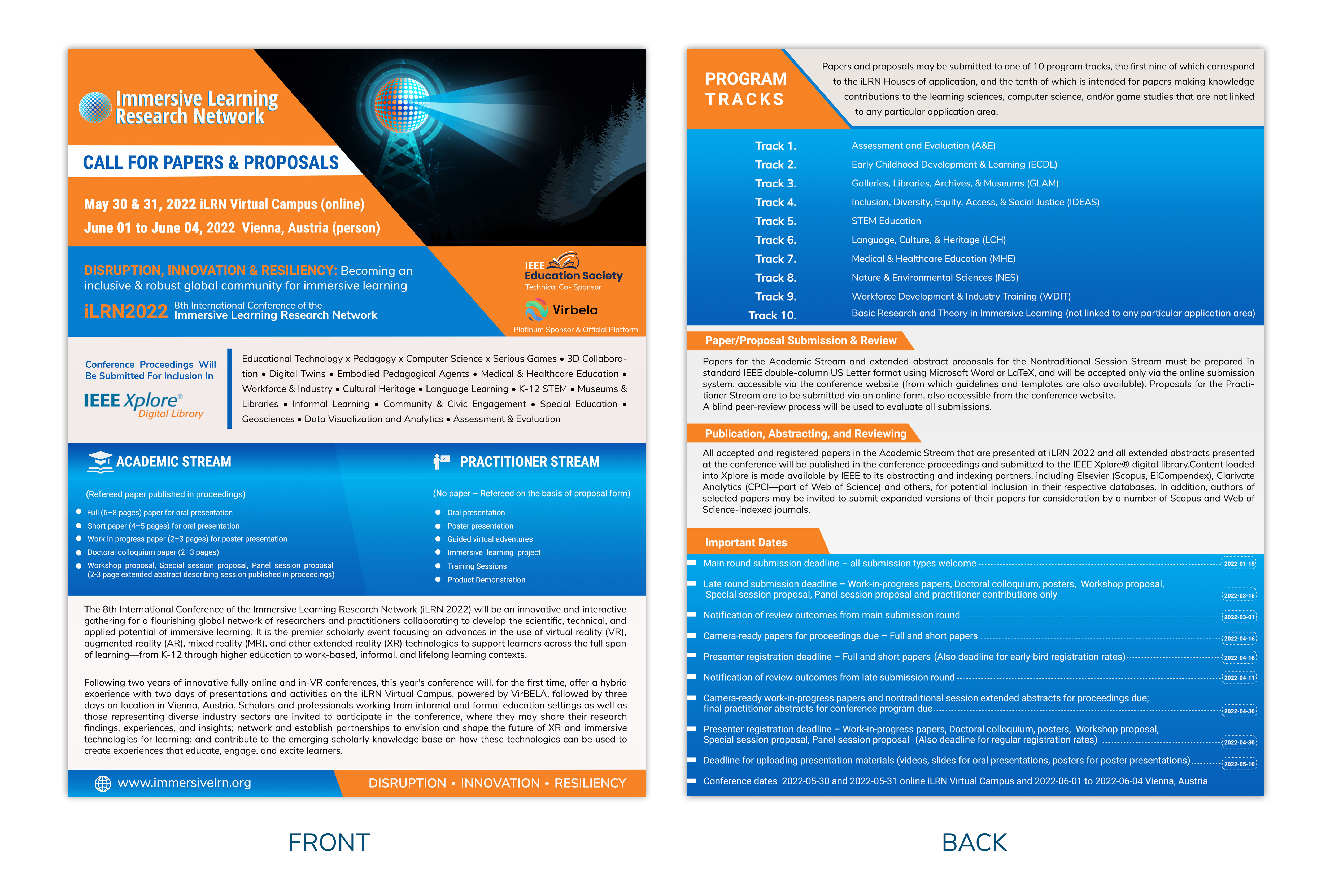 Flyer Design by SAI DESIGNS for Immersive Learning Research Network | Design #27548431
