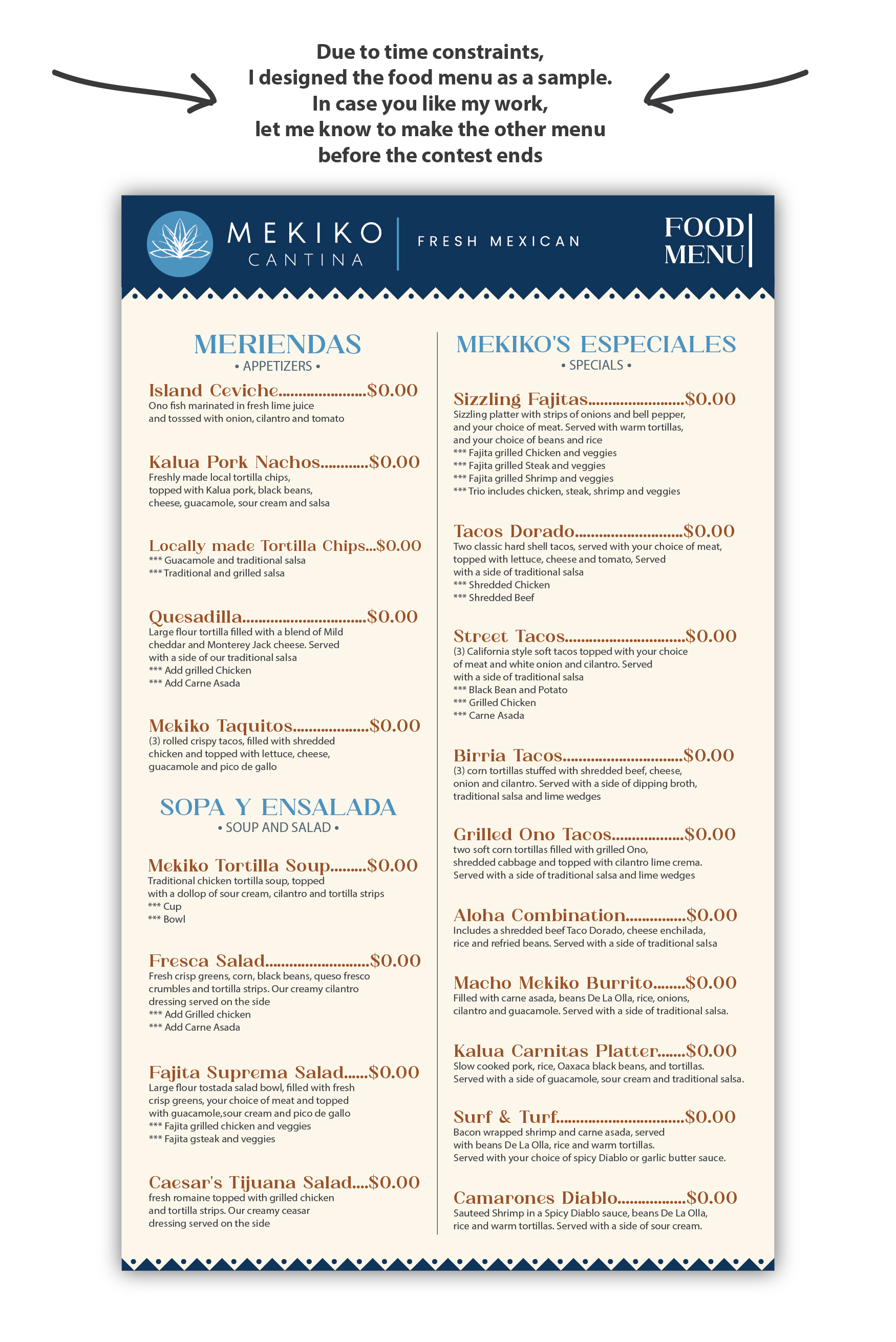 Menu Design by kaasmie for this project | Design #27534998