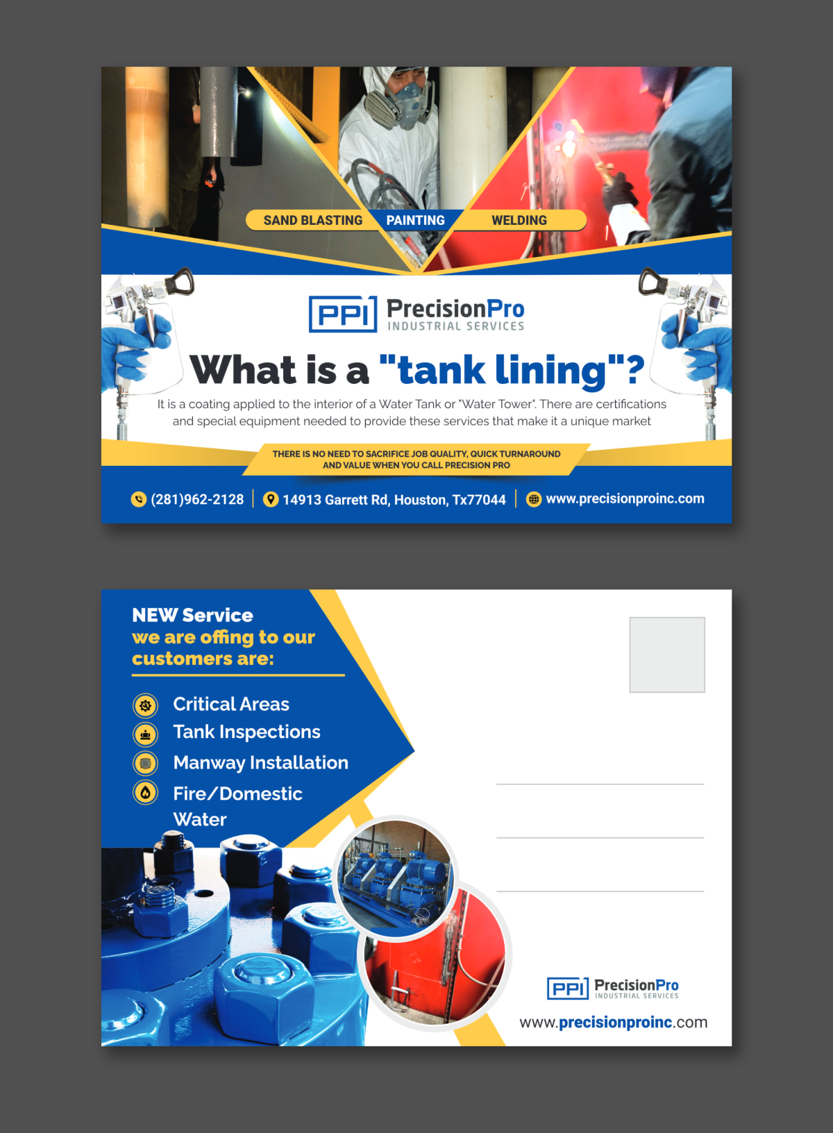 Postcard Design by ecorokerz for Precision Pro Inc | Design #27527038