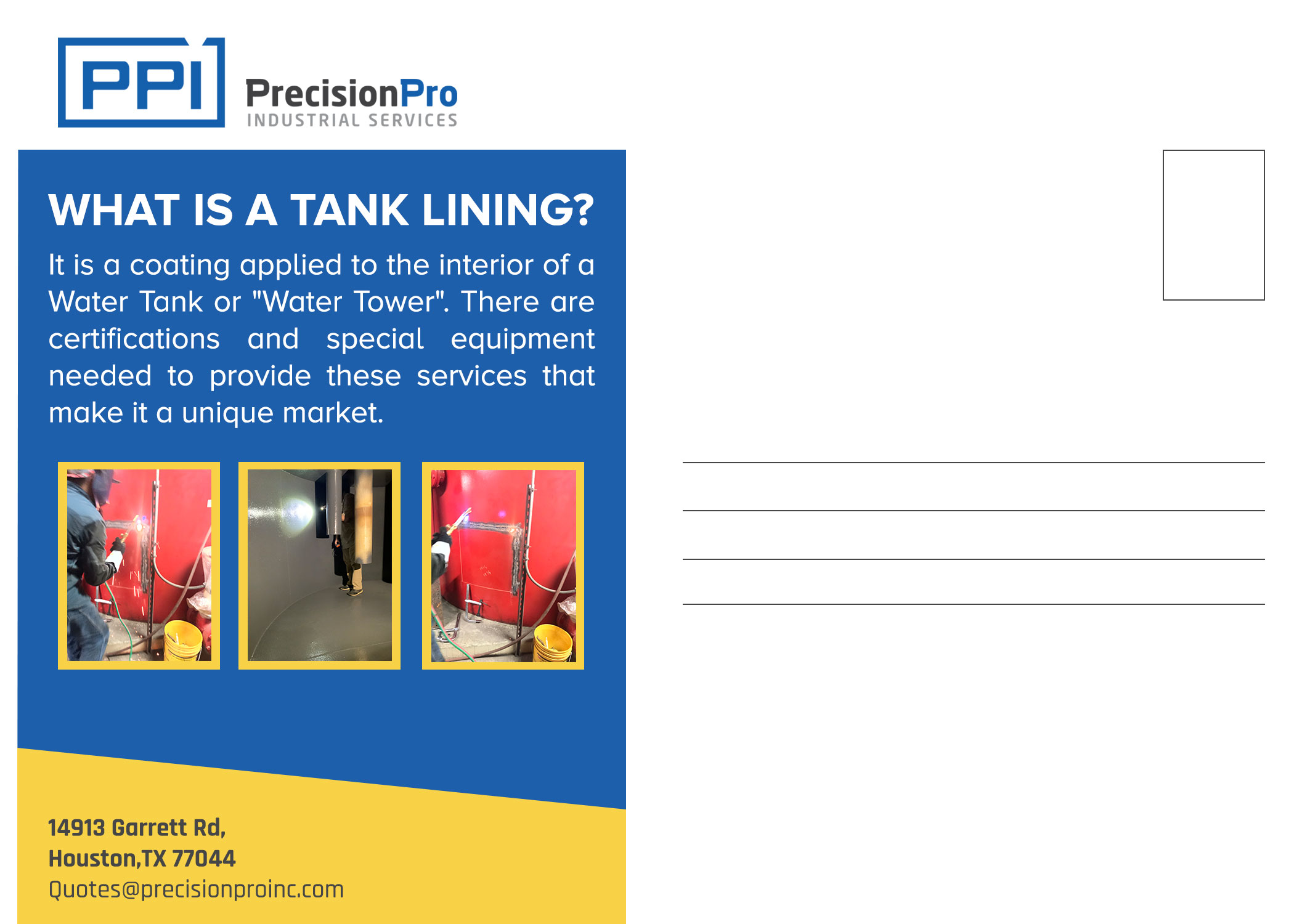 Postcard Design by SAI DESIGNS for Precision Pro Inc | Design #27543920