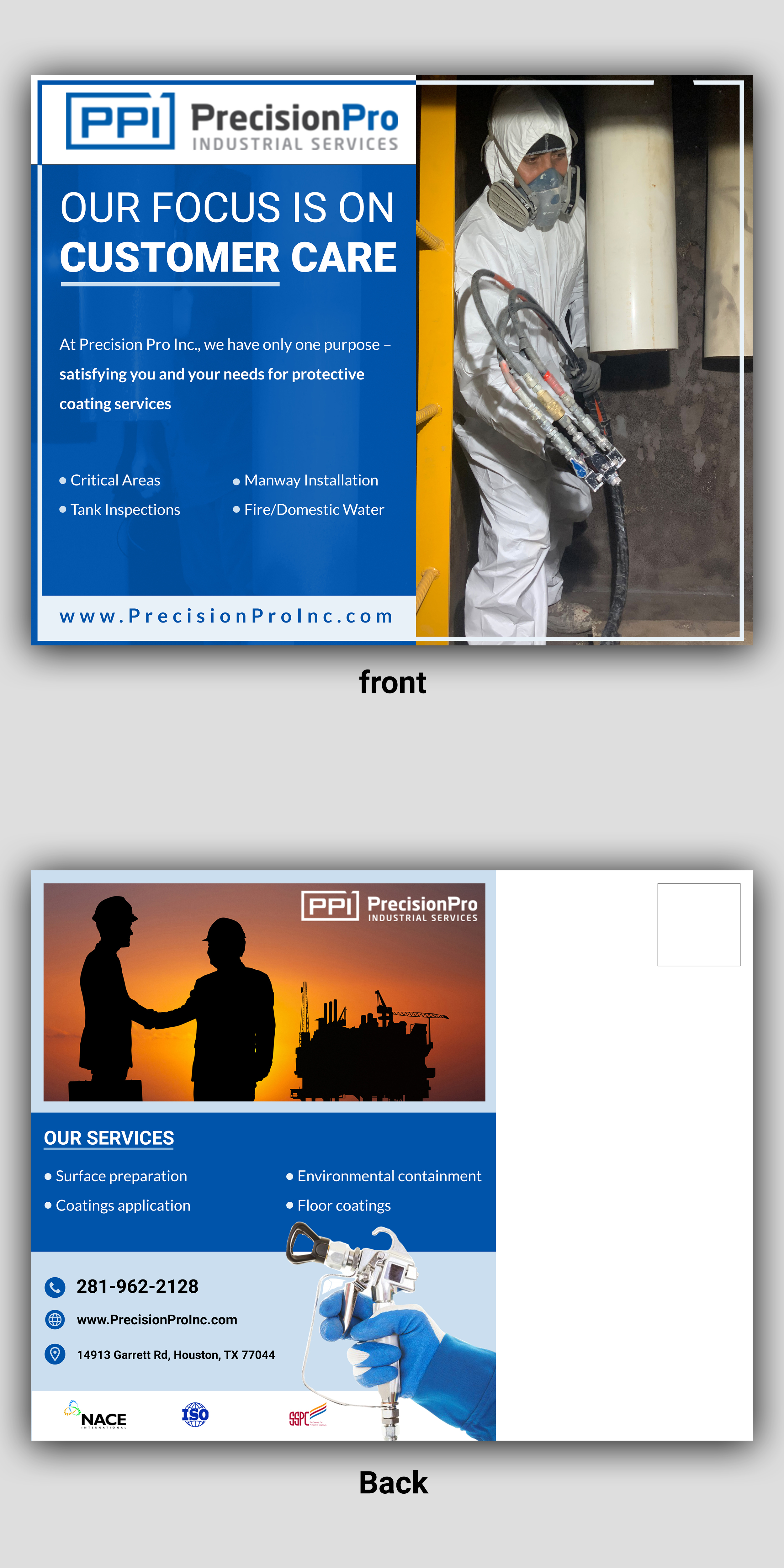 Postcard Design by imaginativenessstar_girl for Precision Pro Inc | Design #27555511