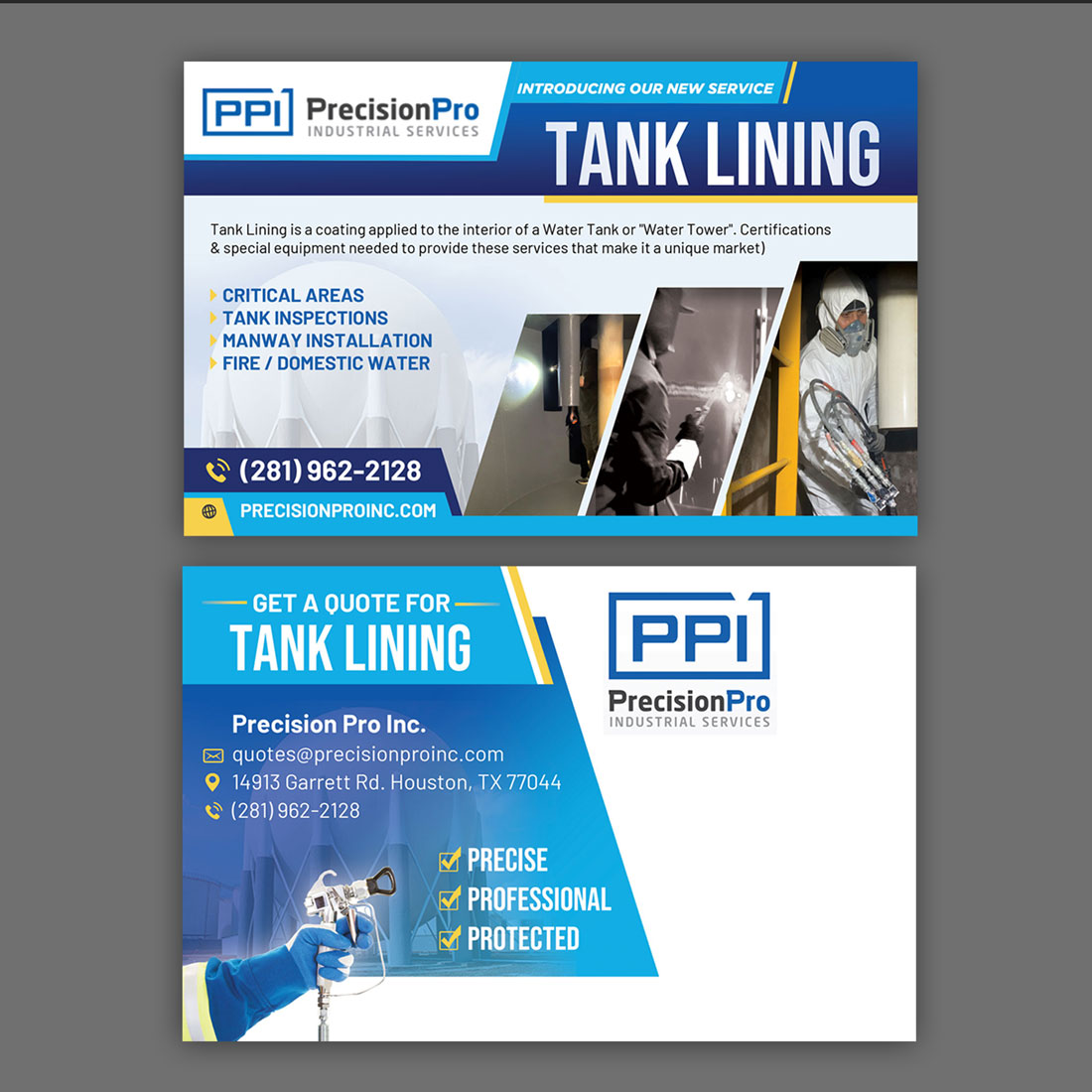Postcard Design by DA. for Precision Pro Inc | Design #27536654