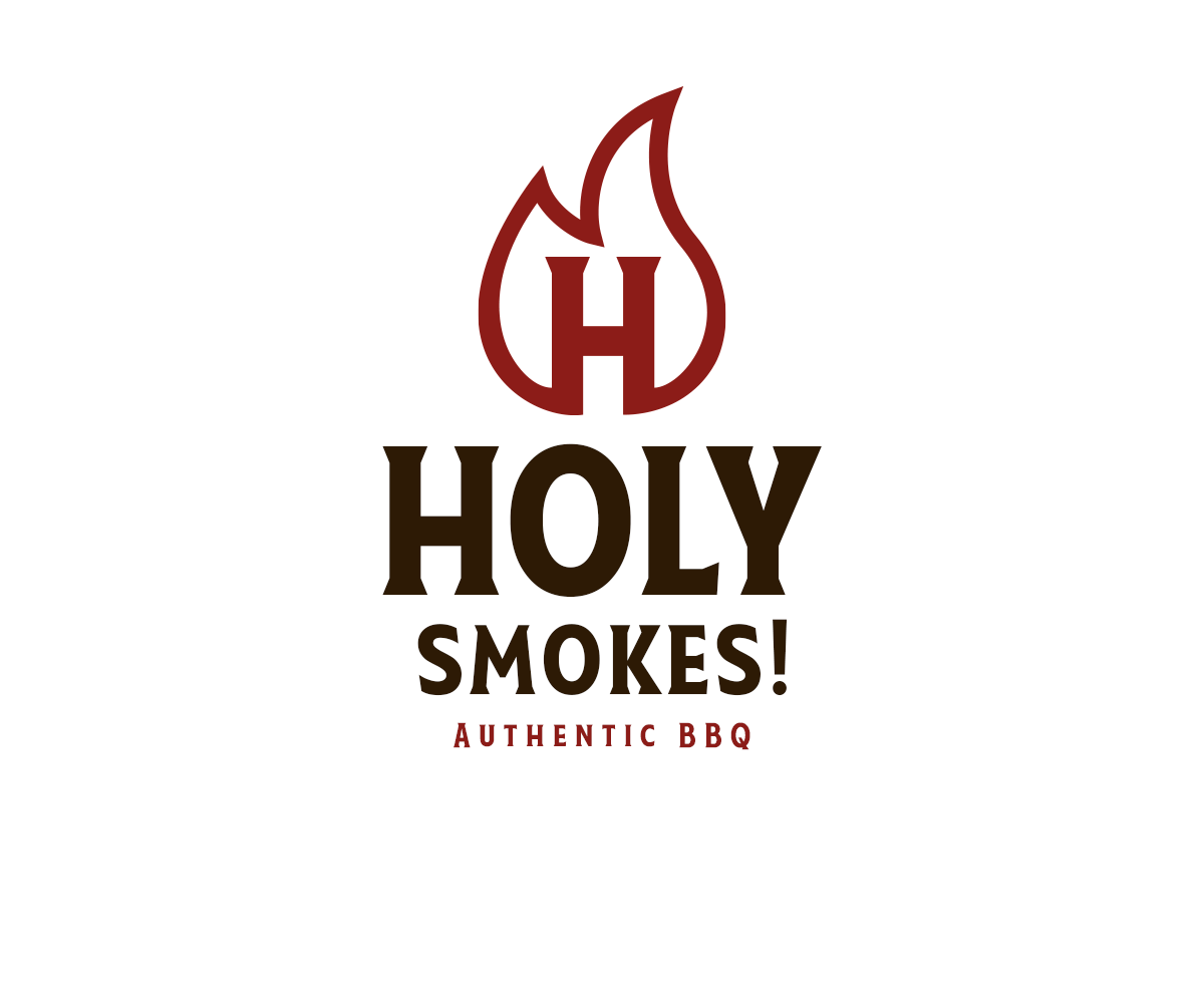 Logo Design by Andrés Sebastián for Holy Smokes! Authentic BBQ | Design #27534993