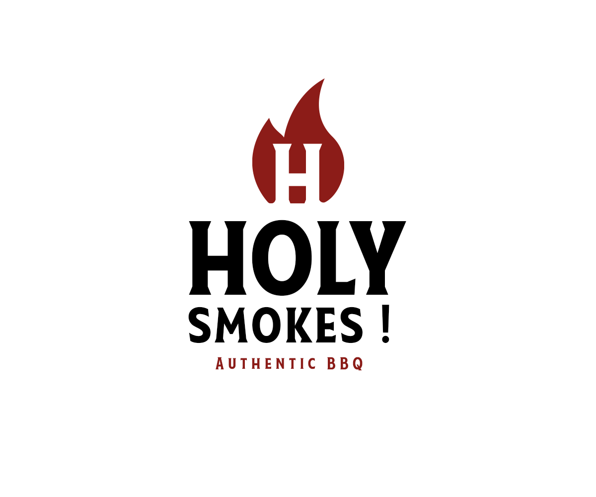 Logo Design by Andrés Sebastián for Holy Smokes! Authentic BBQ | Design #27535144