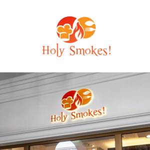 Logo Design by Md Sakhawat Hosssain for Holy Smokes! Authentic BBQ | Design: #27535015