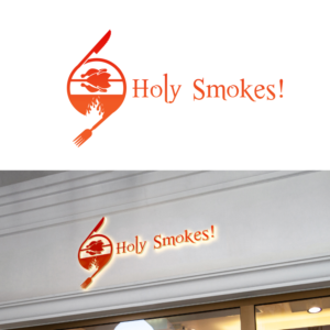 Logo Design by Md Sakhawat Hosssain for Holy Smokes! Authentic BBQ | Design: #27535492