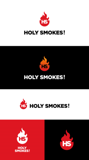 Logo Design by lionx for Holy Smokes! Authentic BBQ | Design: #27535324