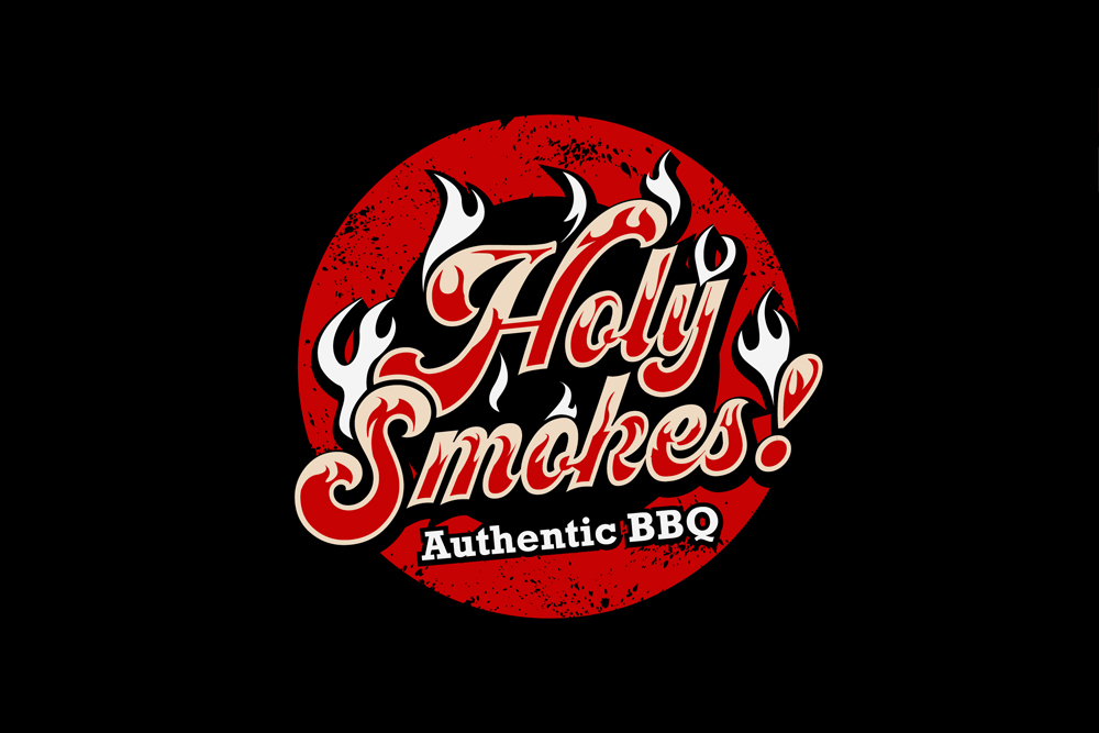 Diseño de Logo por Roger B. para Holy Smokes! Authentic BBQ | Diseño #27542640
