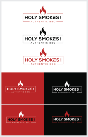 Logo Design by angelonyamu for Holy Smokes! Authentic BBQ | Design: #27544186