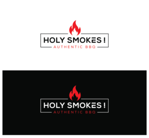 Logo Design by angelonyamu for Holy Smokes! Authentic BBQ | Design: #27595202