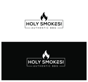 Logo Design by angelonyamu for Holy Smokes! Authentic BBQ | Design: #27605464