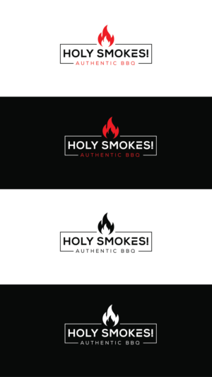 Logo Design by angelonyamu for Holy Smokes! Authentic BBQ | Design: #27615697