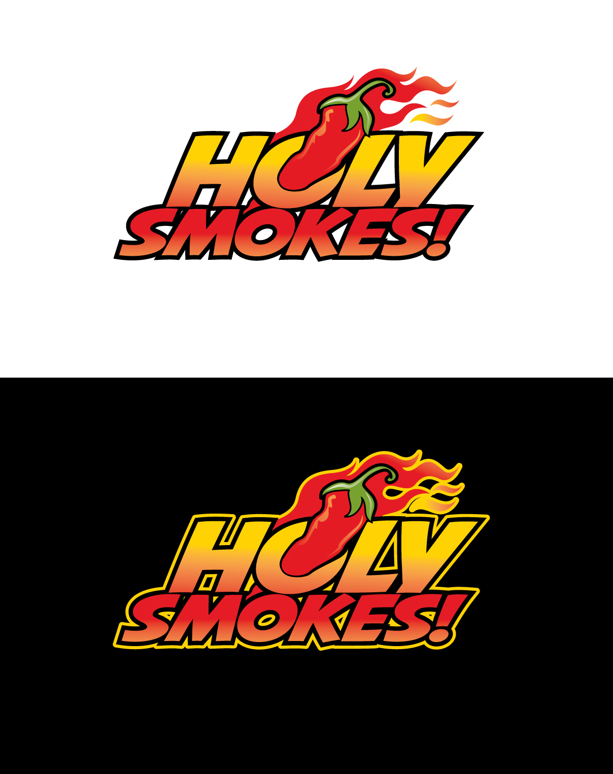 Logo Design by blue eye for Holy Smokes! Authentic BBQ | Design #27524905