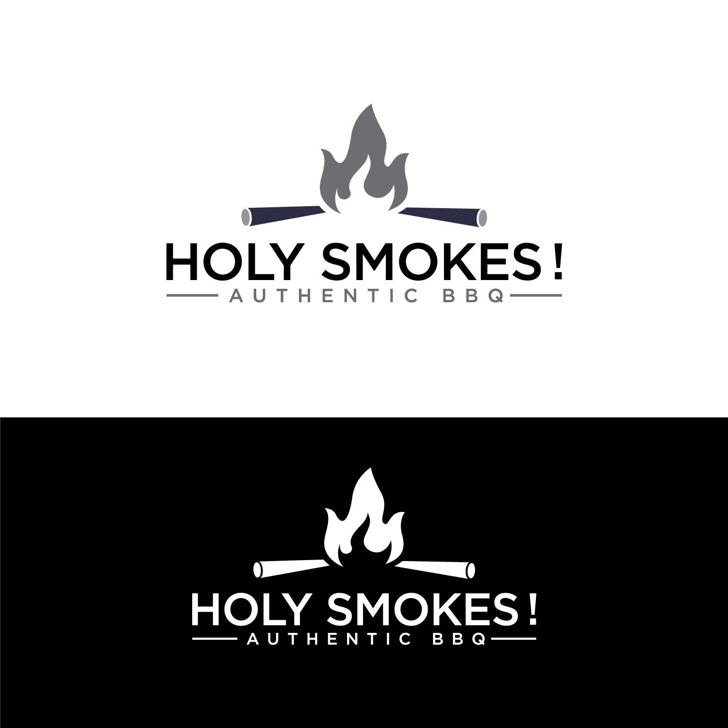 Logo Design by LAXMI DESIGNHUB for Holy Smokes! Authentic BBQ | Design #27537275