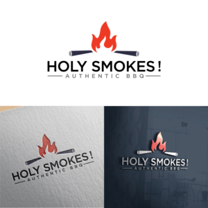 Logo Design by LAXMI DESIGNHUB for Holy Smokes! Authentic BBQ | Design: #27543937