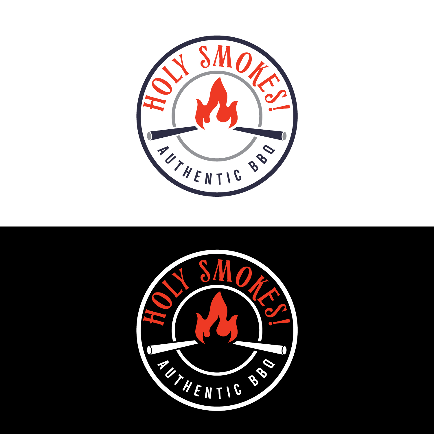 Logo Design by LAXMI DESIGNHUB for Holy Smokes! Authentic BBQ | Design #27596668