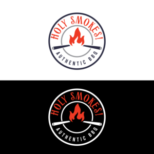 Logo Design by LAXMI DESIGNHUB for Holy Smokes! Authentic BBQ | Design: #27596668