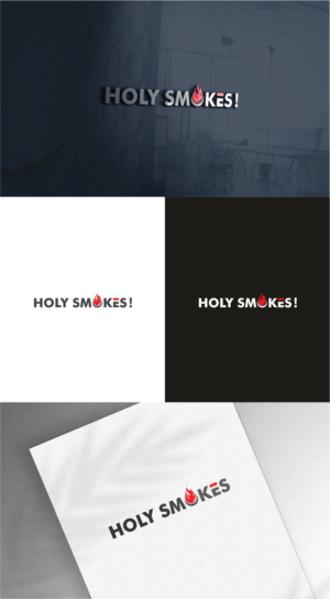 Logo Design by Dave Paresh for Holy Smokes! Authentic BBQ | Design: #27535082