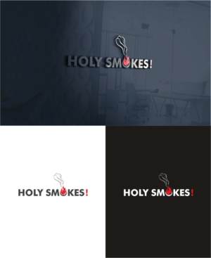 Diseño de Logo por Dave Paresh para Holy Smokes! Authentic BBQ | Diseño #27540484