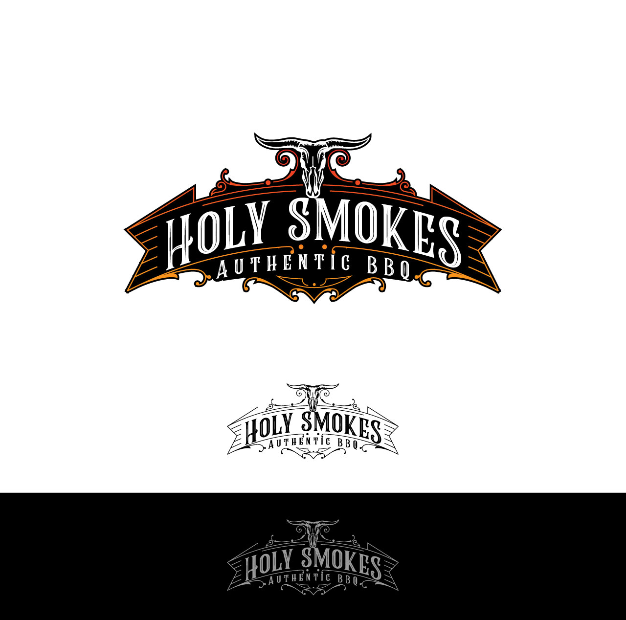 Logo Design by Th3o for Holy Smokes! Authentic BBQ | Design #27522010