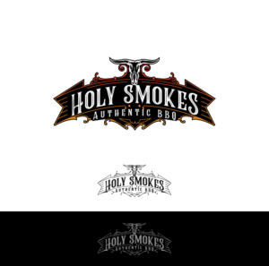 Logo Design by Th3o for Holy Smokes! Authentic BBQ | Design: #27522010