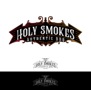 Logo Design by Th3o for Holy Smokes! Authentic BBQ | Design: #27529162
