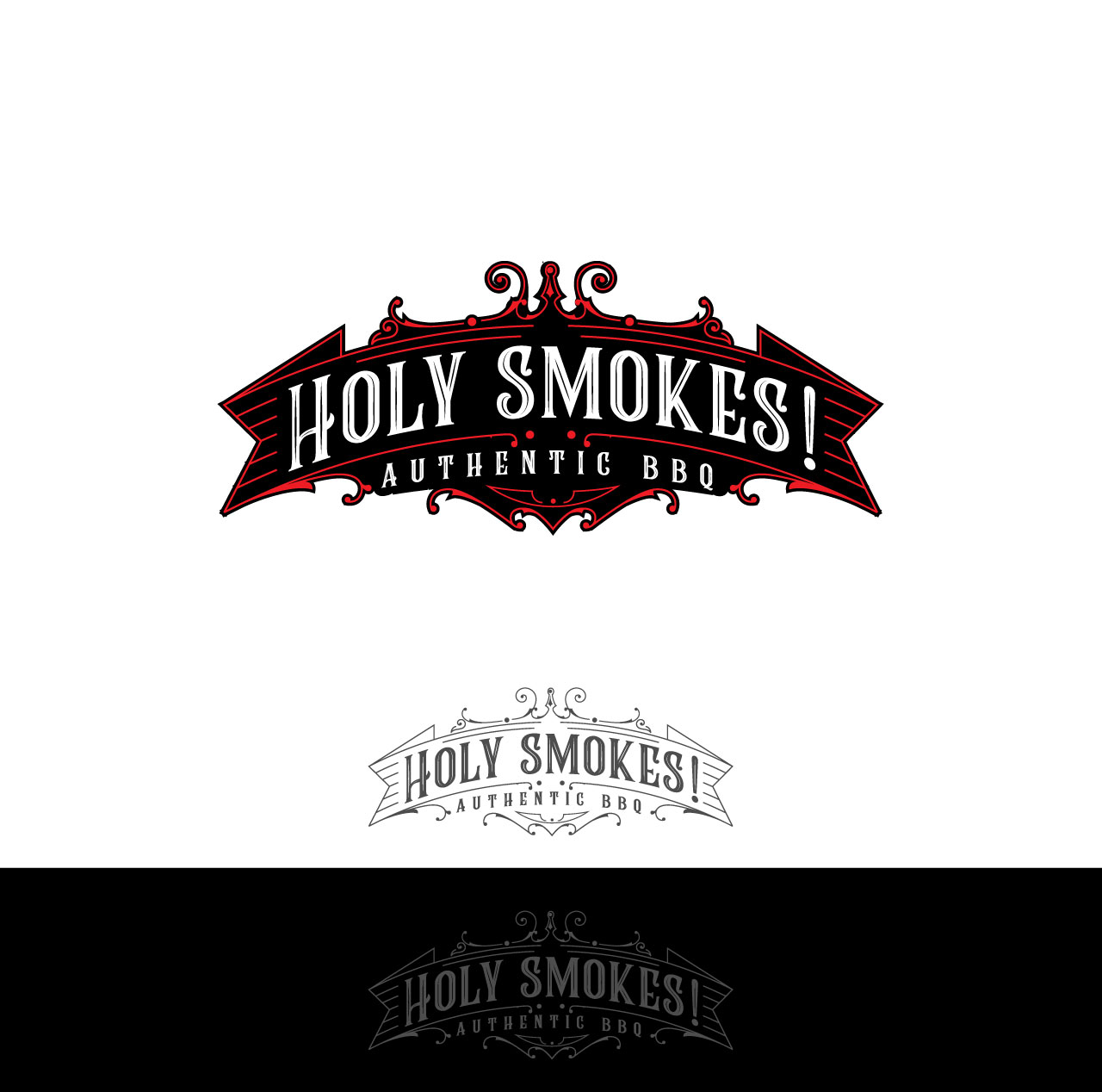 Logo Design by Th3o for Holy Smokes! Authentic BBQ | Design #27535387
