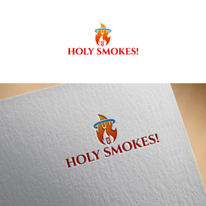 Logo Design by Trident for Holy Smokes! Authentic BBQ | Design: #27526549