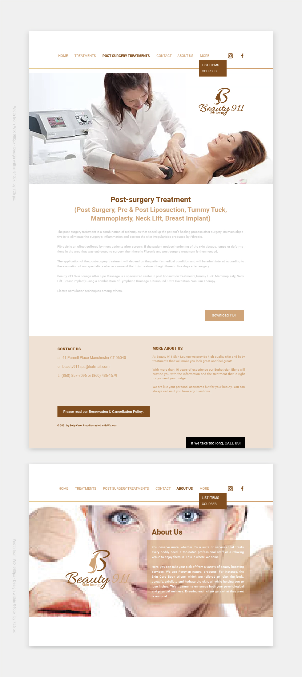 Wix Design by Lammy for Beauty 911 LLC | Design #27556030