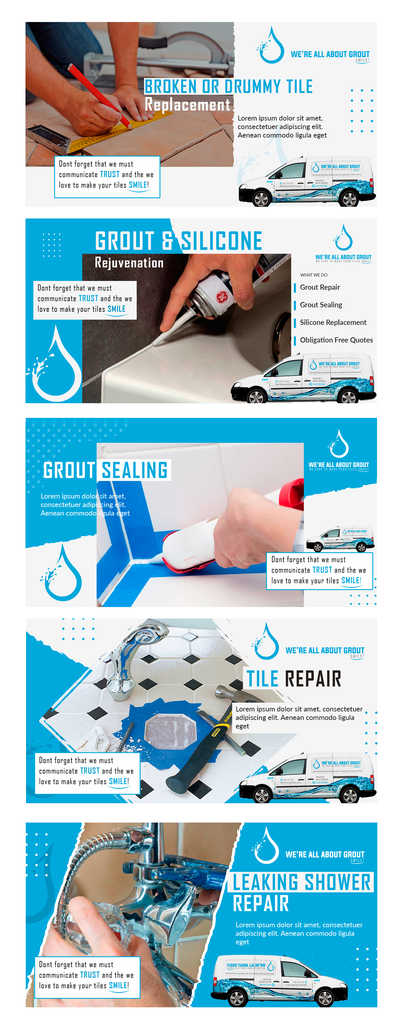 Design Facebook par tanya_gaysina59 pour Were All About Grout | Design #27558339