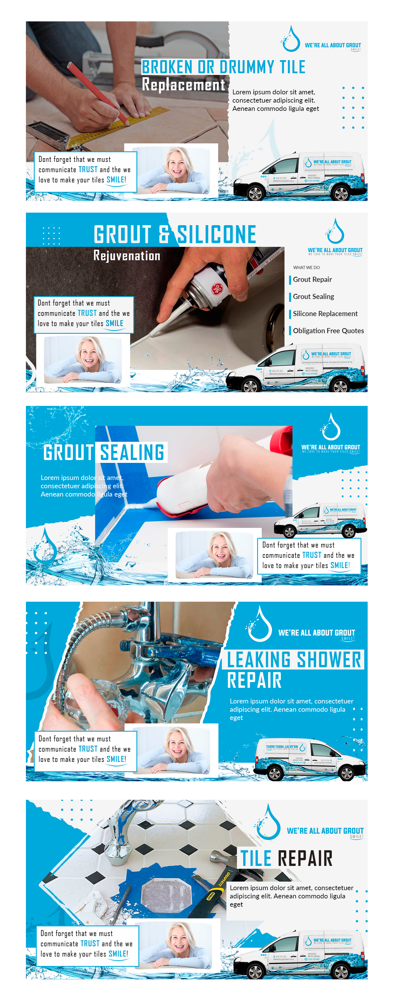 Facebook Design by tanya_gaysina59 for Were All About Grout | Design #27573287