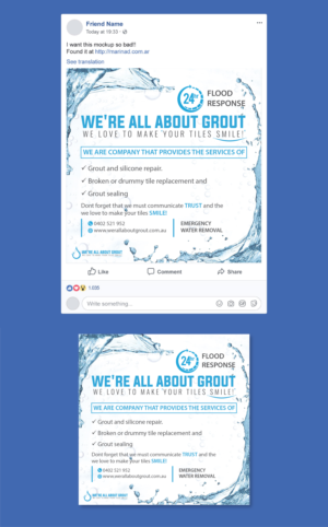Facebook Design by artbitin for Were All About Grout | Design: #27572707