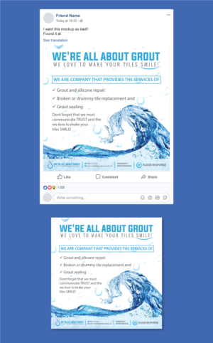 Facebook Design by artbitin for Were All About Grout | Design: #27572709