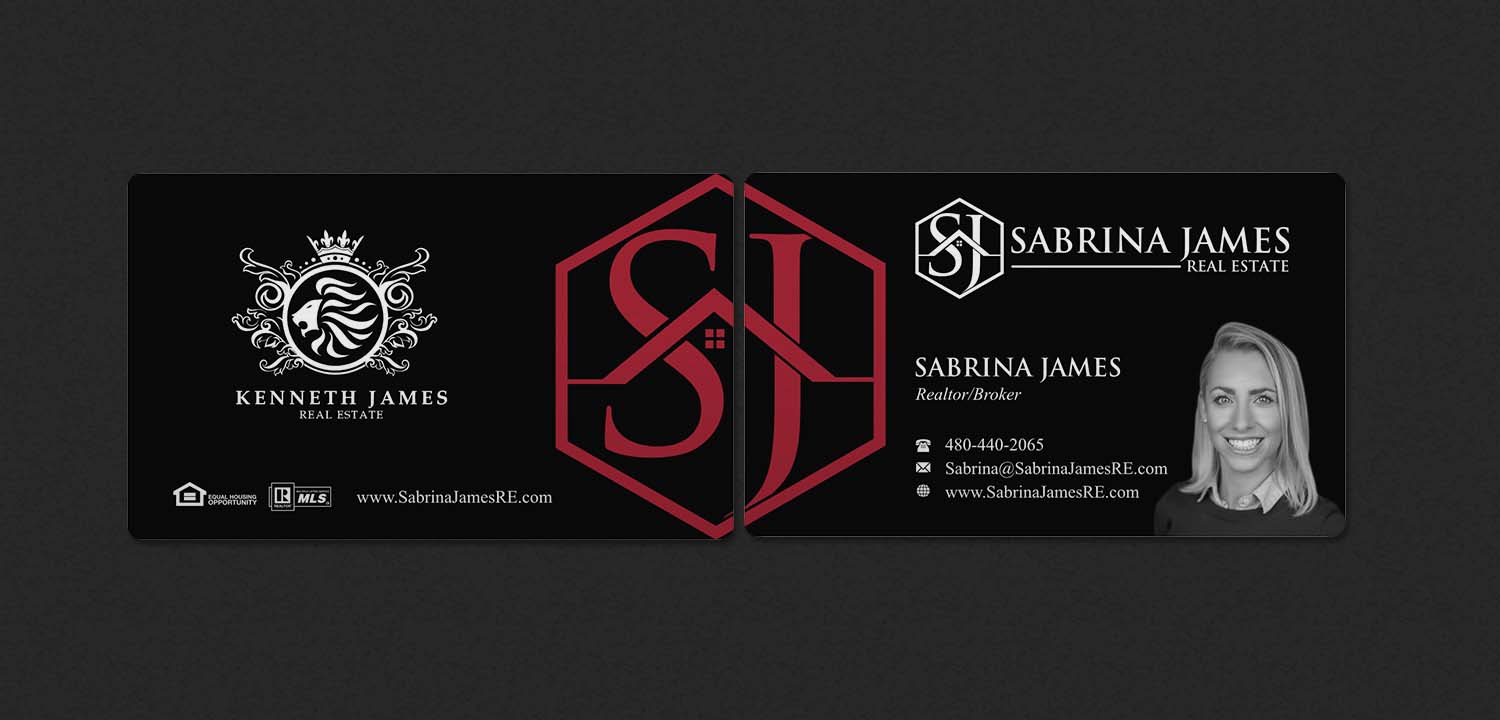 Business Card Design by INDIAN_Ashok for Sabrina James Real Estate | Design #27543702