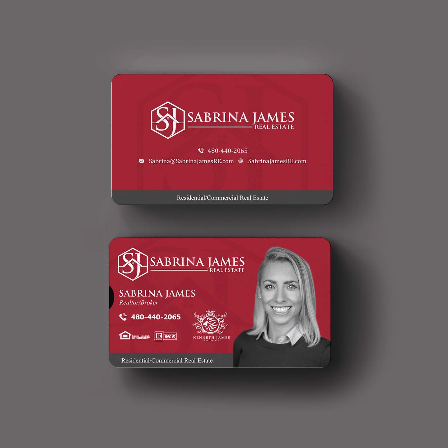 Business Card Design by INDIAN_Ashok for Sabrina James Real Estate | Design #27543703