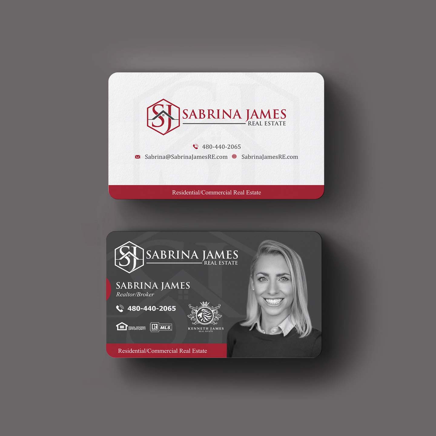 Business Card Design by INDIAN_Ashok for Sabrina James Real Estate | Design #27543704