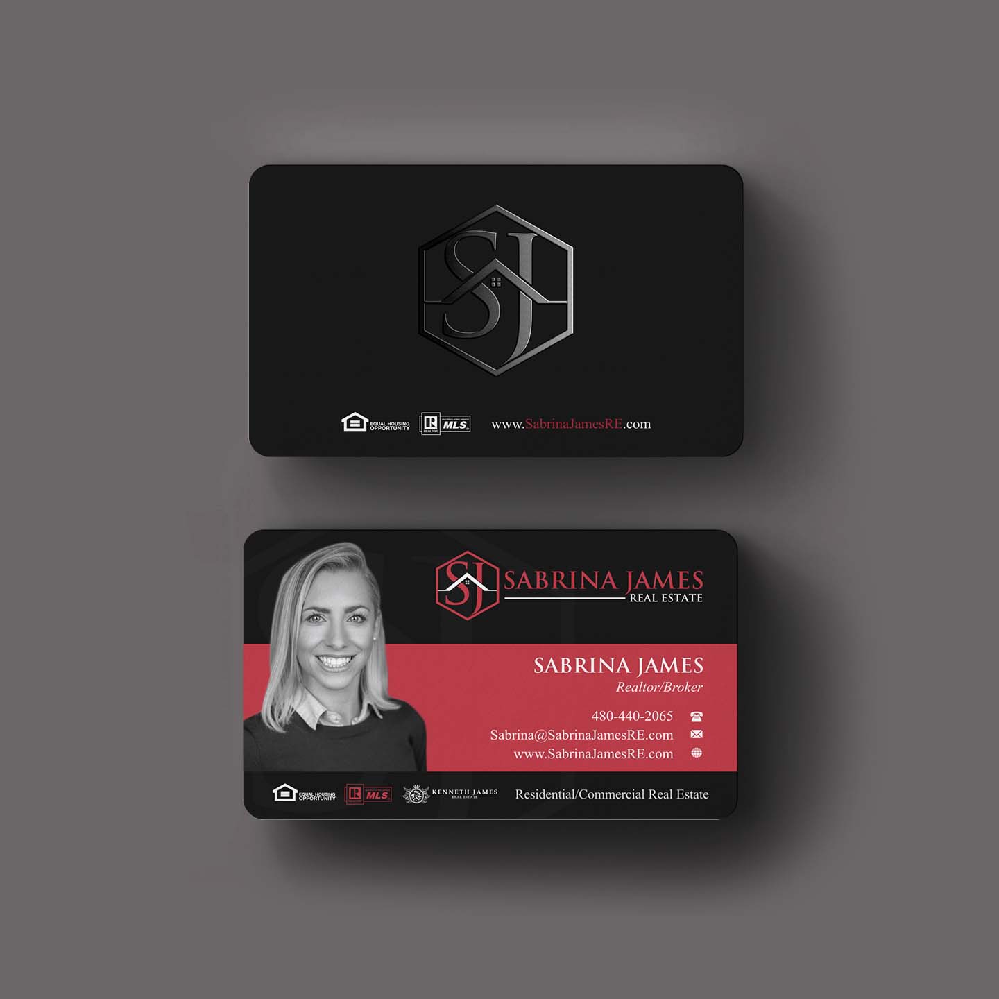 Business Card Design by INDIAN_Ashok for Sabrina James Real Estate | Design #27543726